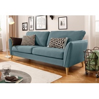Home Affaire 3-Sitzer »MARSEILLE Sofa 206 cm«, mit Massivholzbeinen aus Eiche, verschiedene Bezüge und Farbvarianten grün