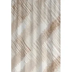 KS Handel 24 Textil Duschvorhang Paint Weiss Beige Braun 150x200 cm, inkl. Duschvorhangringe inkl. Beschwerung
