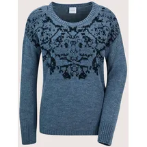Madeleine Longpullover mit Rundhals rauchblau 36