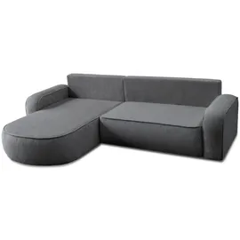 lookway Eckcouch mit Schlaffunktion und Bettkasten Grau