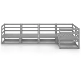 vidaXL Garten-Lounge-Set 5-tlg. grau Kiefer