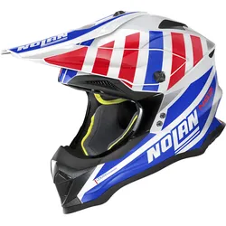 Nolan N53 Cliffjumper Motorcross Helm, wit-rood-blauw, XS Voorman