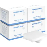 GRANNY SAYS Gesichtshandtücher XL, 200 St. Einmal Waschlappen, Waschlappen Einweg, Handtücher Gesicht, Gesichtsreinigungstücher, 200 Count Disposable Face Towels Large, Face Tissue for Sensitive Skin