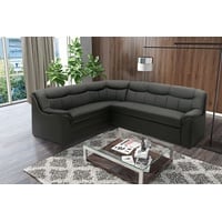 DOMO. Collection Ecksofa Berlin, zeitlose Couch mit hochwertiger Ferderkern-Polsterung und Schlaffunktion, 205 x 244 x 89 cm, L-Form in schwarz