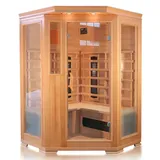 DEKO VERTRIEB BAYERN Infrarotkabine Luxus LED Infrarotsauna 120x120x190cm Infrarotkabine+Wärmekabine Sauna