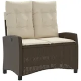 furnicato Gartenbank Verstellbar mit Kissen 110 x 60 x 85 cm Braun