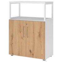 Hjh OFFICE PRO FlexWall H1100xB800xT417mm weiß/asteiche Türen u.offenes Rahmenele
