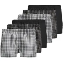 JACK & JONES Web-Boxershorts 6er Pack in Schwarz/Grau M