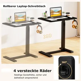 Costway Pflegetisch mit Rollen, Betttisch Krankentisch, Schwarz