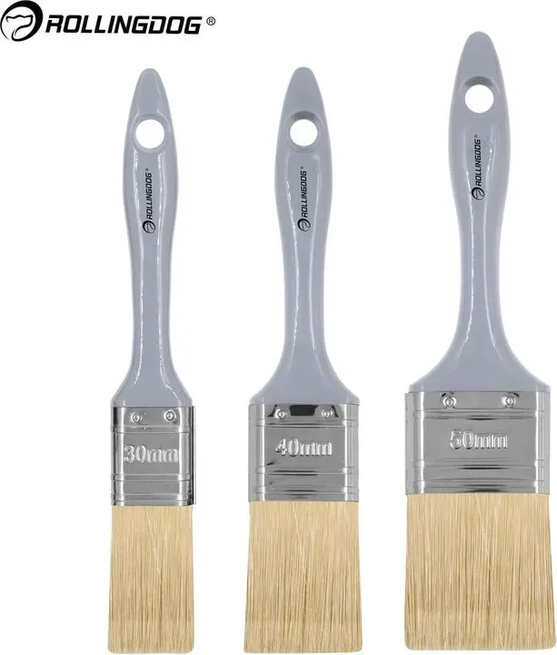 ROLLINGDOG 3-teiliges Farbroller-Set, professionelles Set aus Wandfarb-Pinseln für Innen- und Außenbereich, DIY, Heimwerken, Renovierung, langlebige, hochwertige Borsten