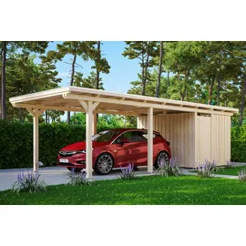 SKANHOLZ Carport Emsland 3,54 x 8,46 m unbehandelt mit Abstellraum