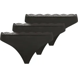 Ysabel Mora Tanga BASIC COLLECTION COTTON WITH LACE Schwarz M