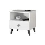 Möbel Kraft Nachtschrank Lina 40 x 37 x 43 cm Weiß