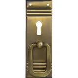SCHÖRGHOFER & FREHE Hängegriff Landhausstil groß mit Schlüsselloch - Schrankgriff stehend Breite 33mm, Höhe 96mm, Messing patiniert