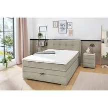 Jockenhöfer Gruppe Boxspringbett Amelie, mit Bettkasten und Topper, erhältlich in 120 & 140cm Breite beige