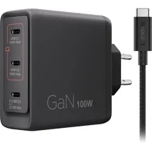 Lenovo Multi-Port USB-C 100W GaN-Ladegerät/ Netzteil Schwarz inkl. USB-C Kabel (1,8m)