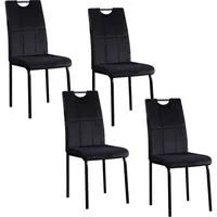 Hti-Living HTI-Living, Stühle, Esszimmerstuhl Denton Samt Schwarz 4er-Set