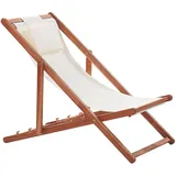 Beliani Avellino Liegestuhl 59 x 59 x 108 cm weiß/dunkelbraun 2 St.