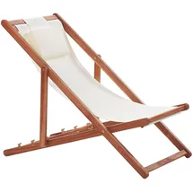 Beliani Avellino Liegestuhl 59 x 59 x 108 cm weiß/dunkelbraun 2 St.