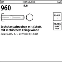 Industrial Quality Supplies DIN 960/ISO 8765 Sechskantschrauben 8.8 M