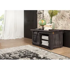 MASSIVMOEBEL24.DE Truhe Mango 76x51x46 grau lackiert, Railway 234