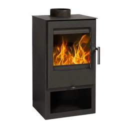 HAAS+SOHN Kaminofen VALETTO perl-schwarz mit Holzfach 5,18 kW