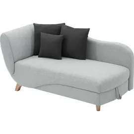 vente-unique PENELOPE rechte Chaiselongue aus hellgrauem Stoff mit Stauraum für Bettzeug - Hellgrau