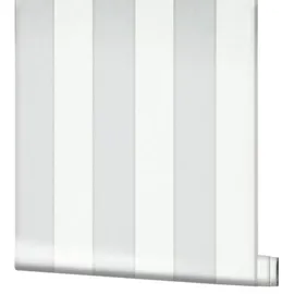 Marburg Vliestapete Streifen grau/weiß 53 cm x 10 m