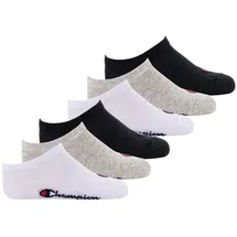 Champion Kinder Socken, 6er Pack - Sneaker, einfarbig, Schwarz/Grau/Weiß 27-30