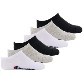 Champion Kinder Socken, 6er Pack - Sneaker, einfarbig, Schwarz/Grau/Weiß 27-30