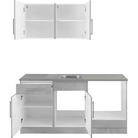 WIHO KÜCHEN Küchenzeile Cali 160 cm grau