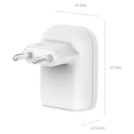 Belkin 37W Dual Wall Charger PPS, 25W USB-C 12W USB-A, weiß