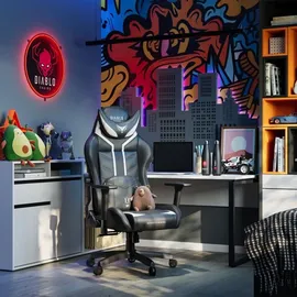 Diablo Chairs X-Ray Gaming-Stuhl schwarz/weiß Small