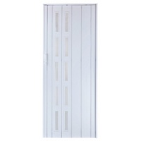 Standom Falttür Schiebetür weiß farben Fenster H. 201 cm für Türbreite bis 94 cm st5 (1 Karton, 1-St., 1 Set), teils vormontiert weiß