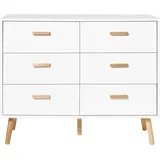 Beliani Newark III 100 x 80 x 39 cm Weiß/Braun
