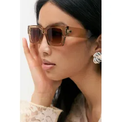 Gina Tricot - Classic square sunglasses - Sonnenbrillen - Beige - ONESIZE - Dame - Beige - ONESIZE