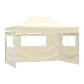 vidaXL Profi-Partyzelt 3 x 4 m inkl. 4 Seitenteile Creme