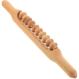 LALAFINA Massageroller Holzstab Ganzkörper Massagestab Ergonomisch Leichter Holz Massagegerät Für Nacken Schultern Beine Rücken Entspannung Zuhause
