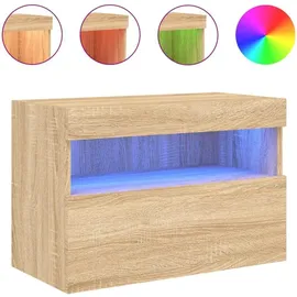 vidaXL TV-Wandschrank mit LED-Leuchten 60x30x40 cm Braun Holz