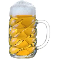 6x Stölzle Oberglas Diamond Bierkrug 1 l, Maßkrug, geeicht