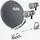 Fuba Sat Anlage 1 Teilnehmer - 2 Satelliten | Satellitenschüssel Komplettset - DAA 850 A Sat-Schüssel 85cm Alu anthrazit + 2x Single LNB 1 Teilnehme