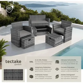 Tectake Modena Rattan Sitzgruppe 6-tlg. grau