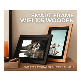 Rollei Smart Frame WiFi 105 mit App-Funktion Digitaler Bilderrahmen, 25,53 cm, 1200 x 1920p, Wooden Braun