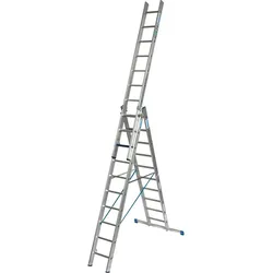 Mehrzweckleiter Krause VielzweckLeiter Alu 3x10 Sprossen Arbeitshöhe bis ca. 7,50 m, hohe Stabilität, TRBS 2121-2