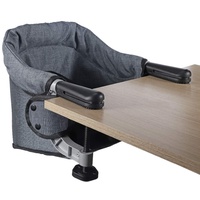Tischsitz Faltbar Baby Hochstuhl Sitzerhöhung Portable Stabile Struktur Stuhlsitz mit Transportbeutel, Ideal für zu Hause und Unterwegs(Grau)