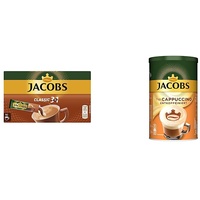Jacobs Kaffeespezialitäten 3 in 1, 120 Sticks mit Instant Kaffee, 12 x 10 Getränke & Cappuccino entkoffeiniert, 220 g Kaffeespezialitäten