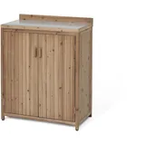 Tchibo - Kleiner Gartenschrank - 77x43x96,5cm - silber - Holz / Holz / Stahl