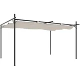 vidaXL Pergola mit Schiebedach 3,95 x 2,92 m Creme