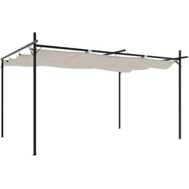 vidaXL Pergola mit Schiebedach 3,95 x 2,92 m Creme