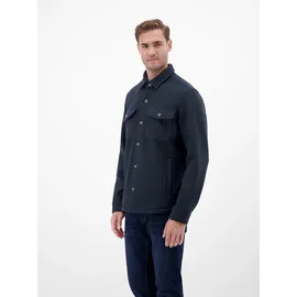 Lerros Langarmhemd "LERROS Urban-Style Hemdjacke in Wolloptik - Classic navy), - XXL